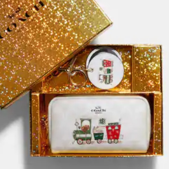 Coach Boxed Train Mirror Cosmetic Box Set - Picture 1 of 3